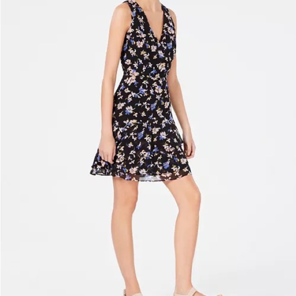 NWT BAR III Floral Sleeveless Ruffle-Skirt Dress